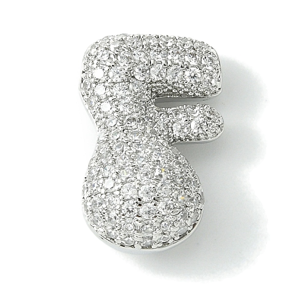 

PandaHall Rack Plating Brass Cubic Zirconia Pendants, Cadmium Free & Lead Free, Long-Lasting Plated, Alphabet, Letter F, 21.5x13.5x9mm, Hole..., Clear