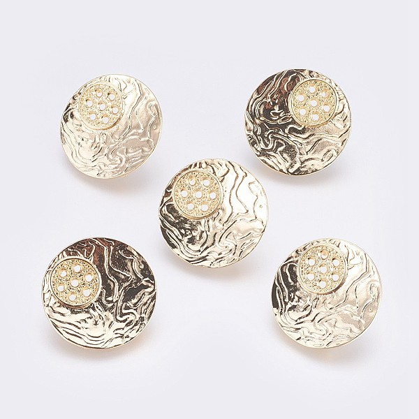 

PandaHall Brass Stud Earrings Settings, with Loop, Long-Lasting Plated, Flat Round, Nickel Free, Real 18K Gold Plated, Tray: 1.5mm, 24.5x2mm...