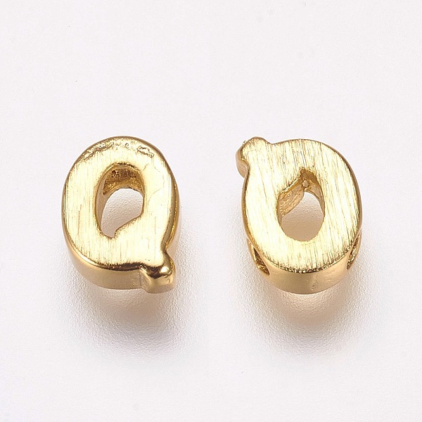 

PandaHall Brass Charms, Real 18K Gold Plated, Letter.Q, 6x4.5x2mm, Hole: 1mm Brass Letter