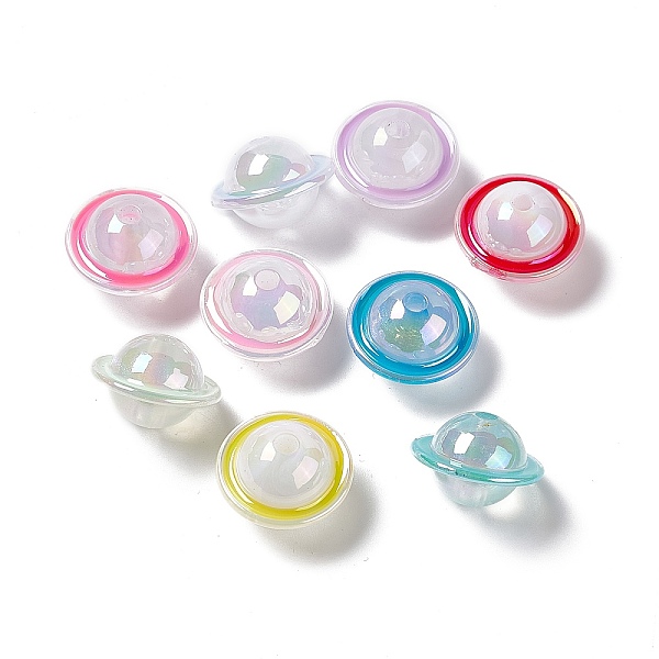 

PandaHall UV Plating Rainbow Iridescent Acrylic Beads, Planet, Mixed Color, 22.5x15mm, Hole: 3.5mm Acrylic Planet Multicolor