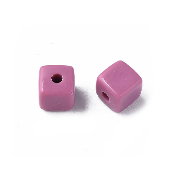

PandaHall Opaque Acrylic Beads, Cube, Flamingo, 12.5x12.5x12.5mm, Hole: 3.5mm, about 263pcs/500g Acrylic Cube Pink