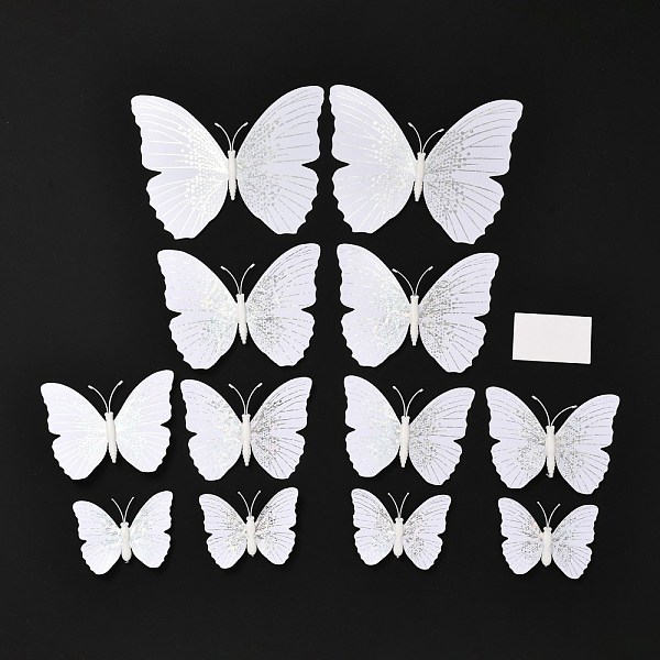 

PandaHall PVC Plastic Artificial 3D Butterfly Decorations, with Adhesive Sticker and Magnet, for Fridge Magnets or Wall Decorations, White...