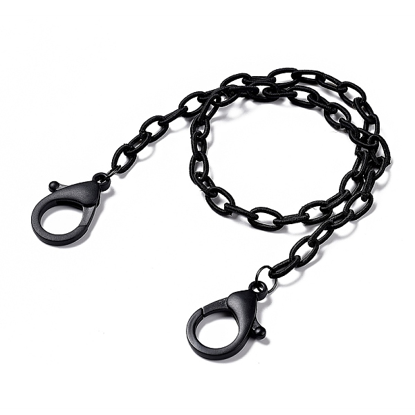 

PandaHall Personalized Nylon Cable Chain Necklaces, Eyeglass Chains, Handbag Chains, with Plastic Lobster Claw Clasps, Black, 19.68 inch...