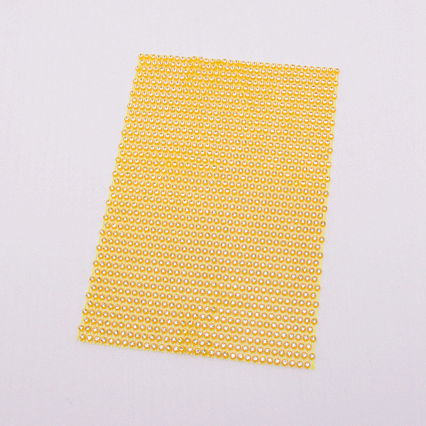 

PandaHall Plastic Elasticity Rhinestone Net, DIY Accessories, Festival Decoration Accessories, Gold, 183x122x2.5mm Plastic Gold