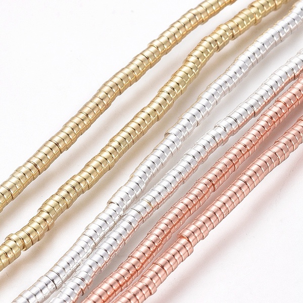 

PandaHall Electroplated Non-magnetic Synthetic Hematite Beads Strands, Heishi Beads, Disc/Flat Round, Mixed Color, 2x1mm, Hole: 0.7mm, about...