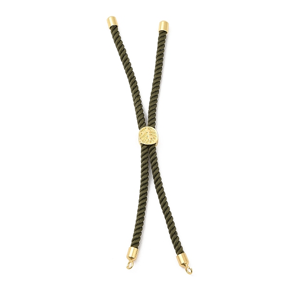 

PandaHall Twisted Nylon Cord Silder Bracelets, Link Bracelet Making for Connector Charm, with Long-Lasting Plated Golden Brass Cord End &...