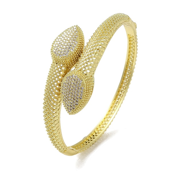 

PandaHall Brass Micro Pave Clear Cubic Zirconia Teardrop Hinged Bangle for Women, Real 18K Gold Plated, Inner Diameter: 2-1/8x2-3/8 inch...