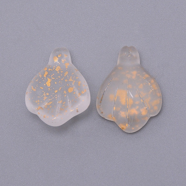 

PandaHall Handmade Lampwork Pendants, with Gold Foil, Petaline, WhiteSmoke, 22x16x5~6mm, Hole: 0.8~1mm Lampwork Petaline White