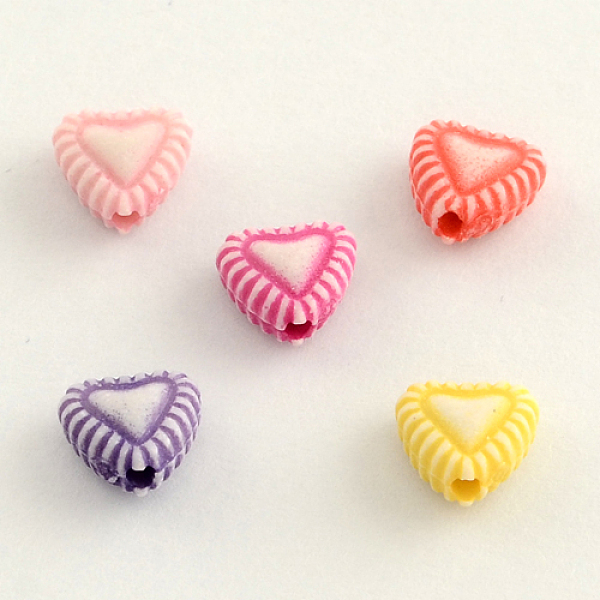 

PandaHall Craft Style Acrylic Beads, Heart, Mixed Color, 7.5x8x4mm, Hole: 2mm, about 310pcs/50g Acrylic Heart Multicolor