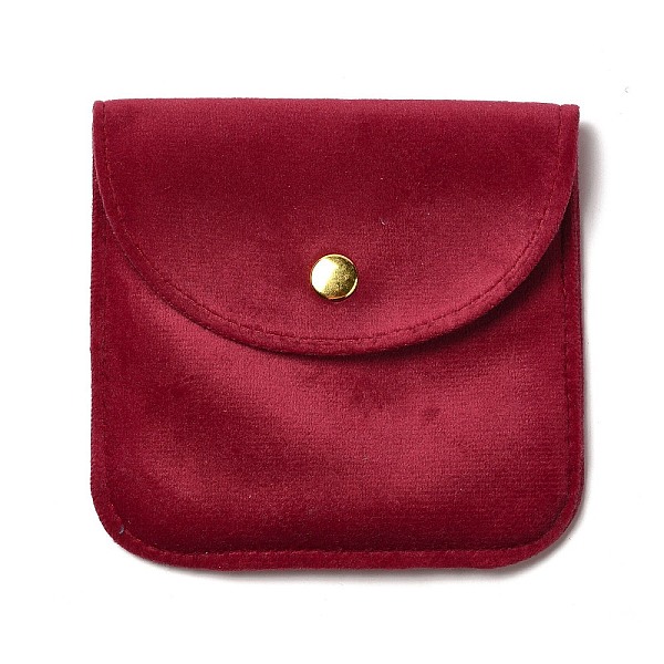 

PandaHall Velvet Jewelry Storage Pouches, Square Jewelry Bags with Golden Tone Snap Fastener, for Earring, Rings Storage, Red...