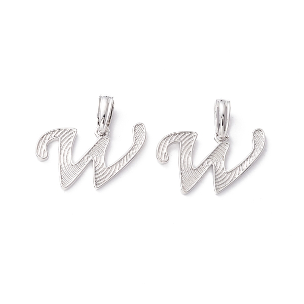 

PandaHall Rack Plating Eco-Friendly Brass Letter Pendants, Real Platinum Long-Lasting Plated, Cadmium Free & Lead Free, Letter.W...