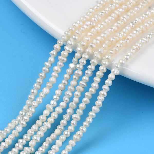 

PandaHall Natural Cultured Freshwater Pearl Beads Strands, Potato, Seashell Color, 2~2.5x2~2.5x2~2.5mm, Hole: 0.5mm, about 146~149pcs/strand...