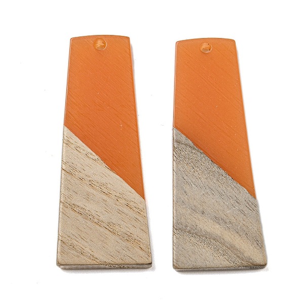 

PandaHall Resin & Walnut Wood Pendants, Geometric Charms, Trapezoid, 49x18.5x2.5~3mm, Hole: 2mm Resin+Wood Trapezoid