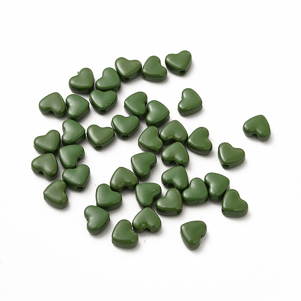 

PandaHall Heart Spray Painted Alloy Beads, Cadmium Free & Nickel Free & Lead Free, Dark Olive Green, 5x6x3mm, Hole: 1.2mm Alloy Heart