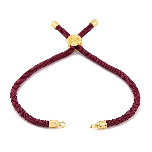 

PandaHall Nylon Cords Bracelet Makings Fit for Connector Charms, with Golden Brass Tree Slider Beads, Long-Lasting Plated, Camellia, 8-5/8..., Pink