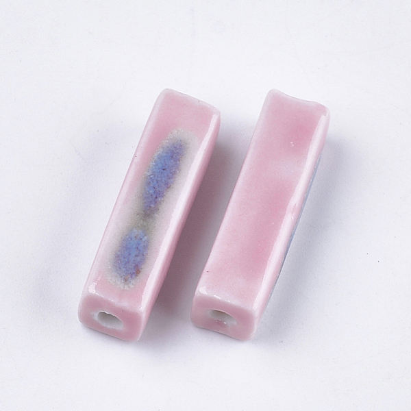 

PandaHall Handmade Porcelain Beads, Fancy Antique Glazed Porcelain, Cuboid, Pink, 23~29x7~10x7~10mm, Hole: 2.5~3mm Porcelain Cuboid Pink