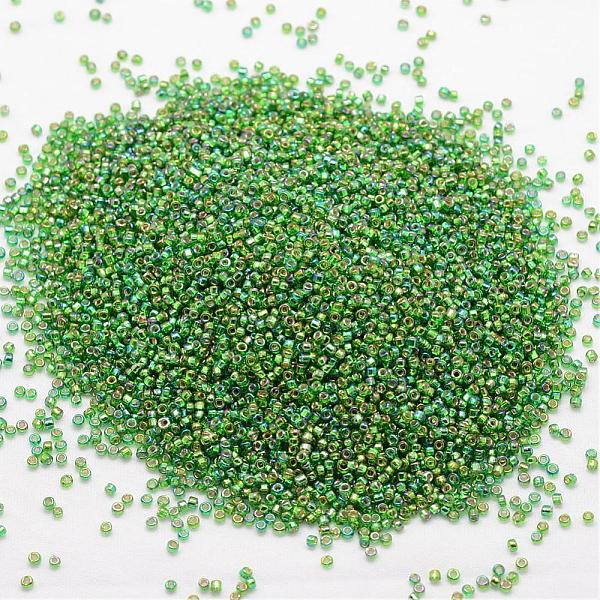 

PandaHall 6/0 Round Glass Seed Beads, Grade A, Silver Lined Square Hole, Transparent Colours Rainbow, Green, 3.6~4.0mm, Hole: 1.2mm, about...