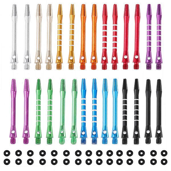 

PandaHall CHGCRAFT 28 PCS Alloy Dart Shafts for Steel Tips and Soft Tip Darts,14 Style Metal Dart Stems with 80 PCS Rubber O Rings for..., Multicolor