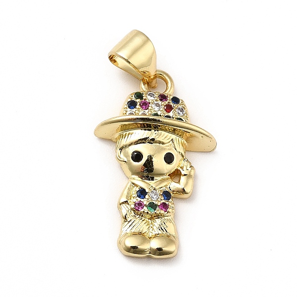 

PandaHall Brass Micro Pave Cubic Zirconia Pendants, Long-Lasting Plated, Real 18K Gold Plated, Boy, Colorful, 20x12x4mm, Hole: 3.5x4mm..., Multicolor