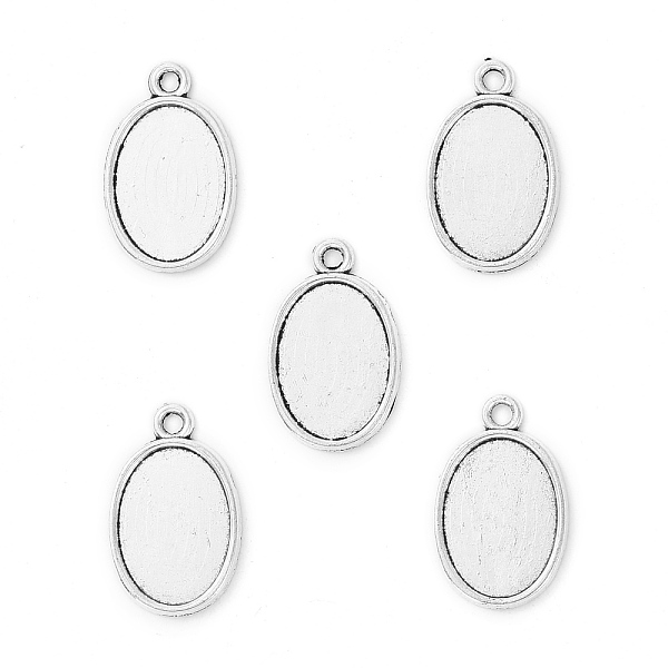 

PandaHall Tibetan Style Antique Silver Alloy Flat Oval Pendant Cabochon Settings, Cadmium Free & Lead Free, Plain Edge Bezel Cups, Antique...