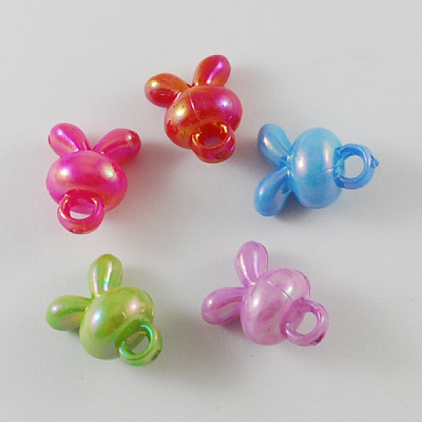 

PandaHall Opaque AB Color Acrylic Cartoon Rabbit Head Charms, Bunny Pendants, Mixed Color, 17x13x10mm, Hole: 3mm, about 680pcs/500g Acrylic..., Multicolor