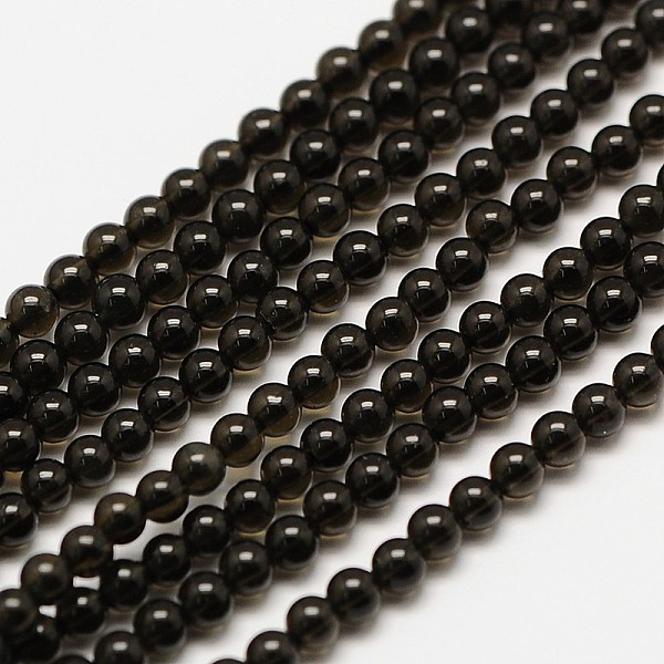 

PandaHall Natural Obsidian Round Bead Strands, 2mm, Hole: 0.8mm, about 184pcs/strand, 16 inch Obsidian Round Black