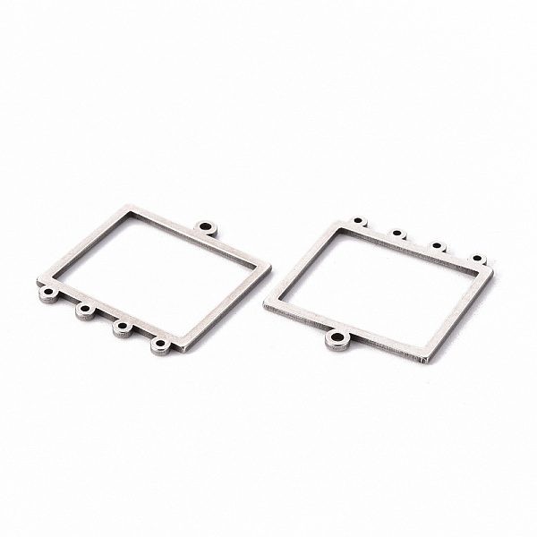 

PandaHall 201 Stainless Steel Chandelier Components Links, Rectangle, Laser Cut, Stainless Steel Color, 20x18x1mm, Hole: 1.2mm and 1mm 201...