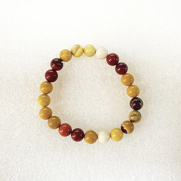 Natural Mookaite Beaded Stretch Bracelets