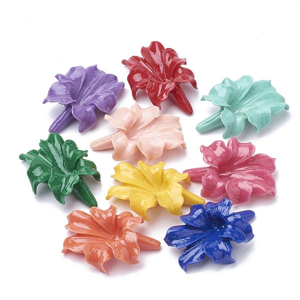 

PandaHall Synthetic Coral Beads, Dyed, Flower, Mixed Color, 44~45x33~34x13mm, Hole: 1.2mm Synthetic Coral Flower Multicolor