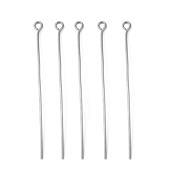 

PandaHall 304 Stainless Steel Eye Pin, Stainless Steel Color, 50mm, Hole: 2mm, Pin: 0.7mm 304 Stainless Steel