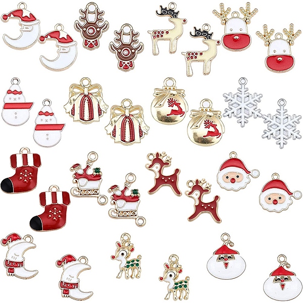 

PandaHall SUNNYCLUE Alloy Enamel Pendants, for Christmas, Mixed Shapes, Mixed Color, 30pcs/box Alloy+Enamel Mixed Shapes Multicolor