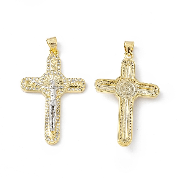 

PandaHall Rack Plating Eco-friendly Brass Pendants, Micro Pave Clear Cubic Zirconia, Long-Lasting Plated, Lead Free & Cadmium Free, Religion...