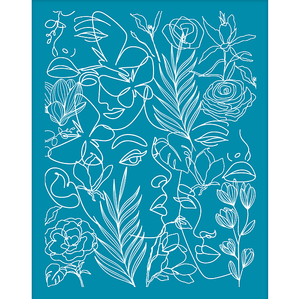 

PandaHall Silk Screen Printing Stencil, for Painting on Wood, DIY Decoration T-Shirt Fabric, Flower Pattern, 100x127mm Nylon Flower Cyan