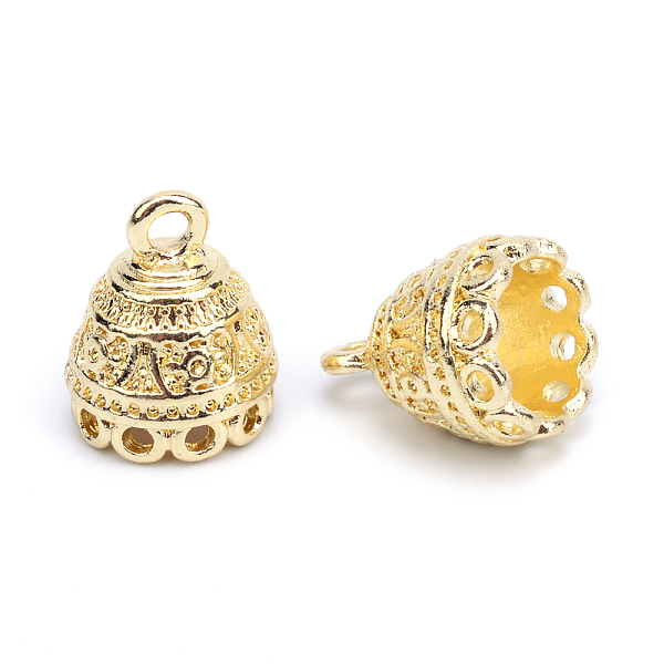 

PandaHall Rack Plating Alloy Pendant Bail, Tassel Cap Bail, Cadmium Free & Lead Free, Light Gold, 15x12mm, Hole: 2mm Alloy