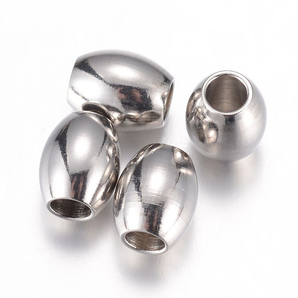 

PandaHall 304 Stainless Steel Beads, Barrel, Stainless Steel Color, 7.5x6mm, Hole: 3mm 304 Stainless Steel Barrel