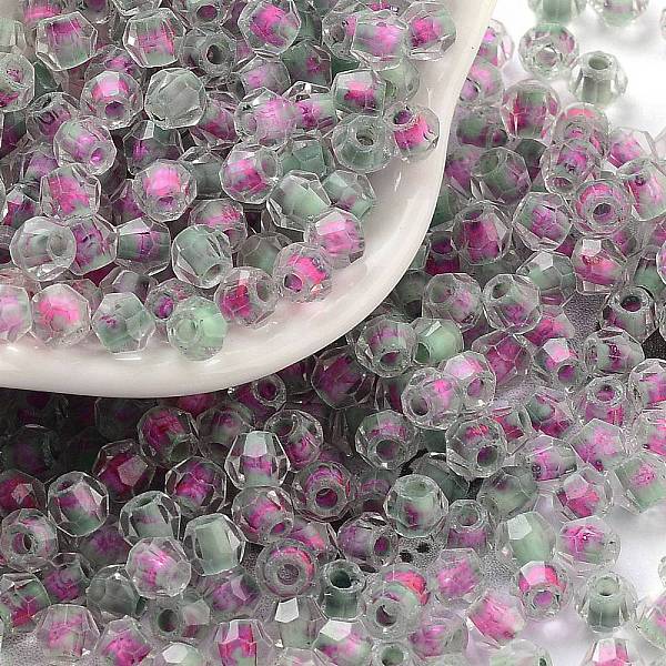 

PandaHall Glass Seed Beads, Inside Colours, Bicone, Deep Pink, 4.5x3.5mm, Hole: 1.4mm, about 5625pcs/pound Glass Bicone