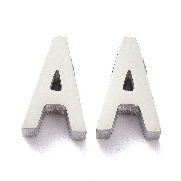 

PandaHall 304 Stainless Steel Charms, Alphabet, Stainless Steel Color, Letter.A, 8x5x3mm, Hole: 1.8mm 304 Stainless Steel Letter A