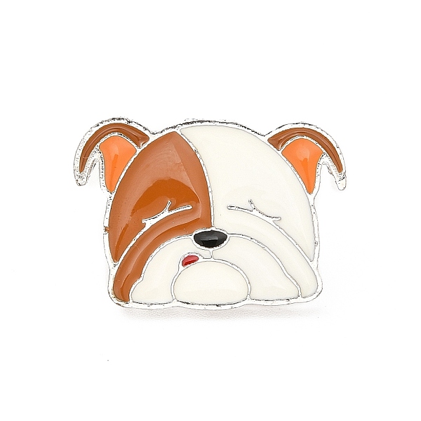 

PandaHall Dog Enamel Pin with Brass Butterfly Clutches, Alloy Badge for Backpack Clothing, Bulldog Pattern, 17x24.5x10mm, Pin: 1.1mm..., Brown