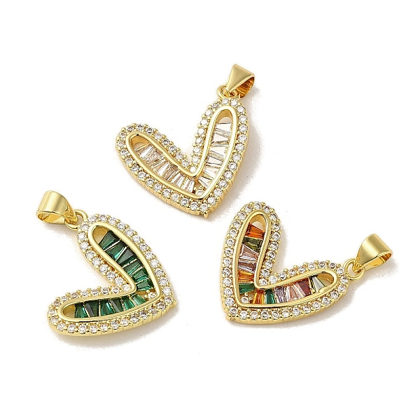 

PandaHall Brass Micro Pave Cubic Zirconia Pendants, Real 18K Gold Plated, Heart, Mixed Color, 19x19.5x3.5mm, Hole: 3.5x3mm Brass+Cubic..., Multicolor