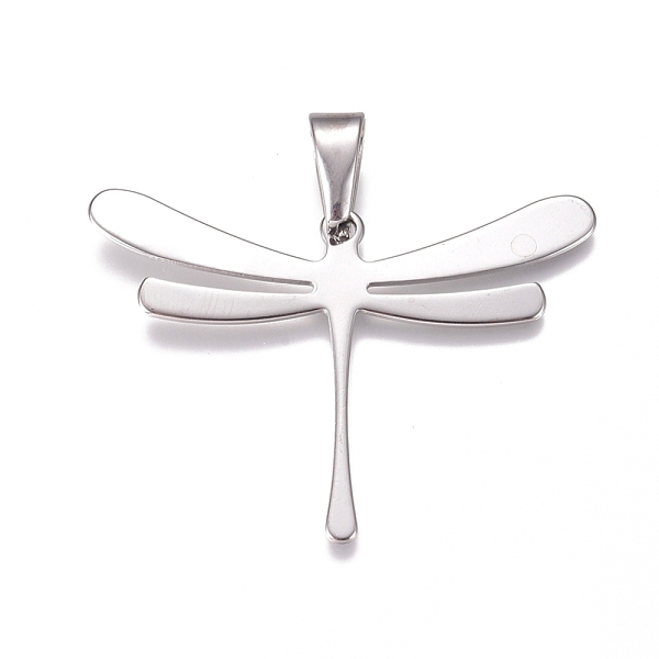 

PandaHall 304 Stainless Steel Pendants, Dragonfly, Stainless Steel Color, 32x45x1mm, Hole: 10x4.5mm 304 Stainless Steel Dragonfly