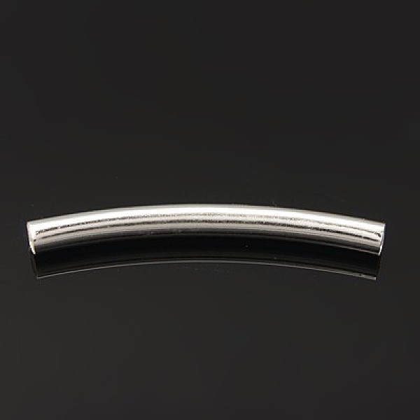 

PandaHall Brass Tube Beads, Curved, Silver Color Plated, Size: about 4mm in diameter, 41mm long, hole: 3.5mm Brass Tube