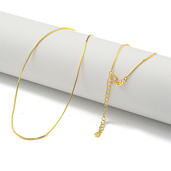 

PandaHall 925 Sterling Silver Snake Chain Necklaces, Real 18K Gold Plated, 17.80 inch(45.2cm) Sterling Silver