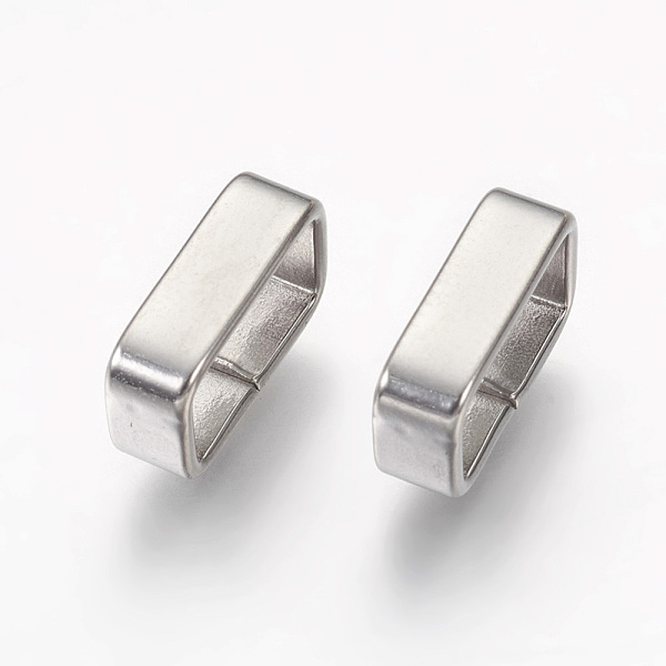 

PandaHall 304 Stainless Steel Slide Charms, Rectangle, Stainless Steel Color, 4x12.5x7.5mm, Hole: 5.5x10.5mm 304 Stainless Steel Rectangle