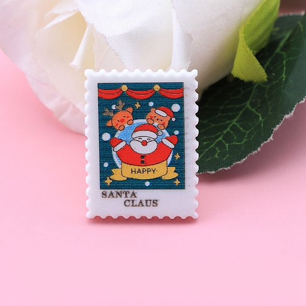 

PandaHall Christmas Stamp Resin Cabochons, Rectangle, Teal, 30.8x23.4x4.2mm Resin Rectangle Cyan