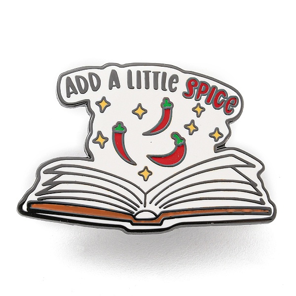 

PandaHall Pepper Alloy Enamel Pin Brooch, for Backpack Clothes, Book, White, 24x35mm Alloy+Enamel Book White