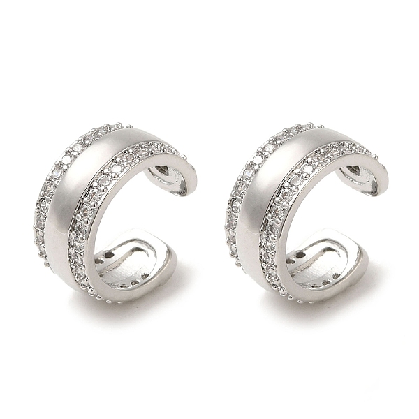 

PandaHall Rack Plating Brass Micro Pave Clear Cubic Zirconia Ring Cuff Earrings for Women, Cadmium Free & Lead Free, Long-Lasting Plated...
