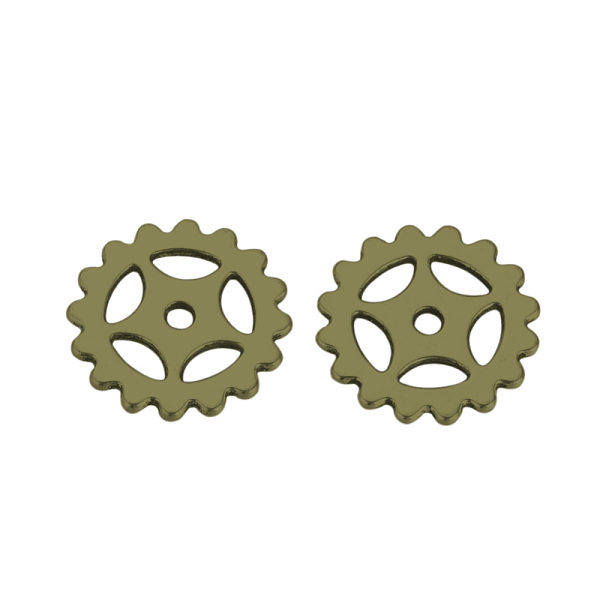 

PandaHall Tibetan Style Alloy Steampunk Pendants, Cadmium Free & Lead Free & Nickel Free, Gear, Antique Bronze, 16x1mm, Hole: 2mm, about...