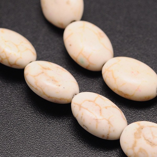 

PandaHall Dyed Synthetical Turquoise Oval Bead Strand, Linen, 13x10x5mm, Hole: 1mm, about 30pcs/strand, about 15 inch Synthetic Turquoise..., Brown
