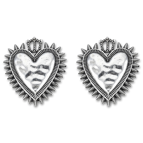 

PandaHall Tibetan Style Alloy Pendants, Cadmium Free & Lead Free, Heart, Antique Silver, 39x34.5x10mm, Hole: 2mm, about 90pcs/1000g Alloy...