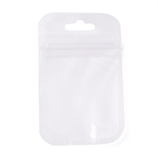 PandaHall PP Zip Lock Bags, Resealable Bags, Self Seal Bag, Rectangle, White, 9x5.5x0.15cm Plastic White